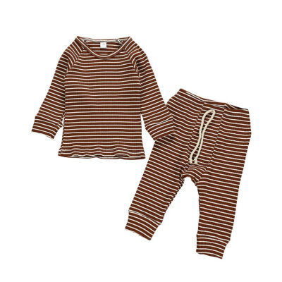 

Autumn Children Casual Clothes Baby Boys Girls Long Sleeve Striped Printing T-Shirt And Striped Trousers for Toddler Kids