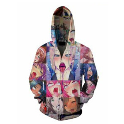 

Herqw61 Unisex Ahegao Anime Girls 3D Hoodie Sweatpants Funny Pullovers Zipper Sweatshirt Tracksuit And Pants