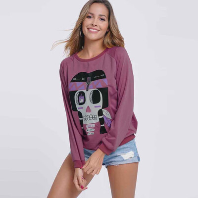 

Tailored Women Print Cartoon T-Shirt Top Ladies Loose Long Sleeve Top Sweater Blouse