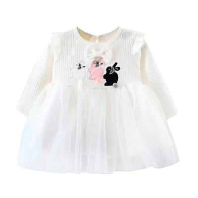 

Kids Dresses For Girls Autumn Long Sleeve Mesh Cartoon Baby Girls Dress Fashion Birthday Princess Dresses Children Clothing