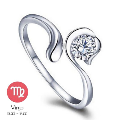 

12 Constellations Exquisite Glistening Retro Lovers Ring Women Ancient Elegant Attractive Zinc Alloy Finger Ring