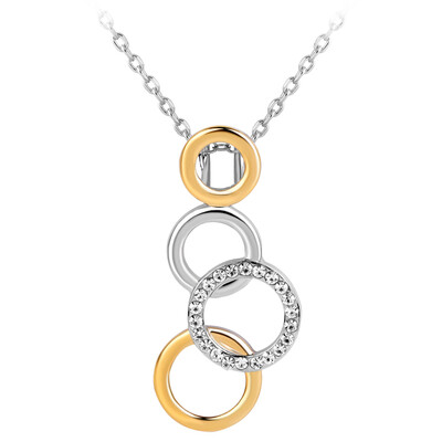 

Fashion Silver Chain Necklace with Round Circle Pendant Sweater Chains Party Jewelry