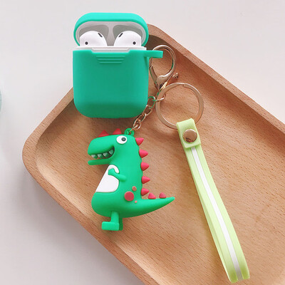 

headset Case Cover With Keychain Cute Cartoon Dinosaur Pendant Silicone Case Accessories headset Is Not Included