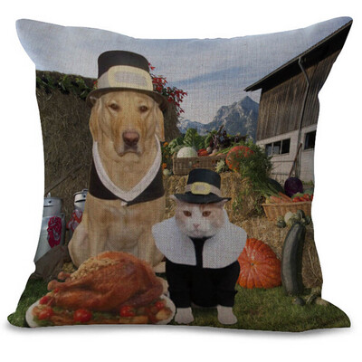 

Tailored Happy Thanksgiving Day Throw Pillow Cases Cafe Sofa Cushion Cover Home Decor