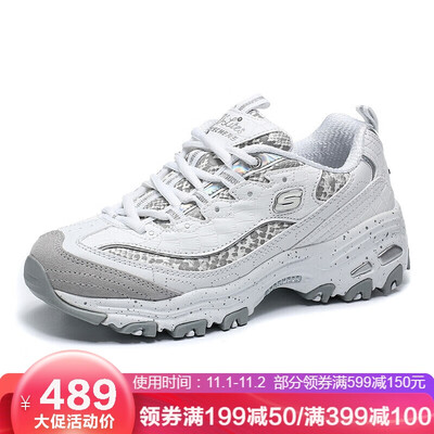 

Skechers casual shoes for men&women Dlites series vintage panda 66266054 white silver 35