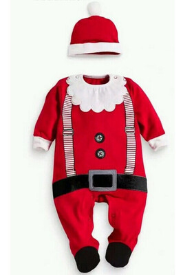 

Christmas Newborn Baby Boys Girl Xmas Clothes Romper Bodysuit Hat Outfit Costume