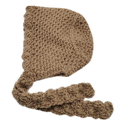 

Winter Newborn Hats Cute Warm Kids Girls Baby Solid Print Hats Knitted Wool Hemming Caps