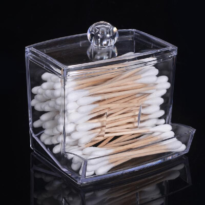 

New Acrylic Cotton Swabs Storage Holder Box Transparent Makeup Case Cosmetic Container