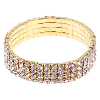 

Bracelet Rhinestone Multi Color Stretch Band Wedding Prom Wrist