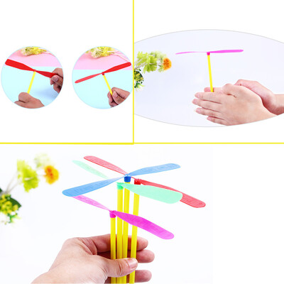 

Siaonvr 100pcs Plastic Bamboo Dragonfly Propeller Outdoor Toy Children Kids Gift Flying