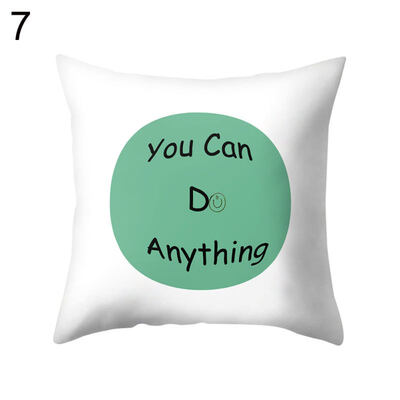 

English Letter Square Throw Pillow Case Cushion Cover Sofa Bed Home Office Decor
