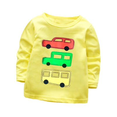 

Casual Boys Girls Autumn Spring Cartoon Cotton T-shirt Children Clothes Baby Long Sleeve Tops Tees Blouse