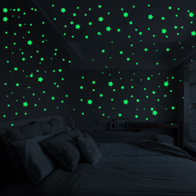 

JPGIF 3D Stars Glow In The Dark Luminous Fluorescent Wall Stickers Room Decors