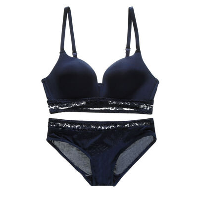 

Fashion Womens Underwear Sets Gather Sexy Lace Bra Suits Solid Color Lingerie Plus Size Bra Set Push Up Underwear