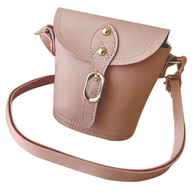 

Vintage Faux Leather Solid Color Buckle Women Mini Shoulder Pouch Messenger Bag