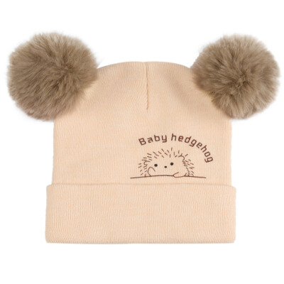 

Cute Winter Newborn Cute Warm Kids Girls Boys Baby Cartoon Bear Hats Knitted Wool Hemming Caps With Ball