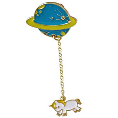 

New Planet Enamel Lapel Collar Pin Corsage Brooch Fashion Jewelry