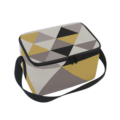 

ALAZA Lunch Box Insulated Triangle Pattern Lunch Bag Large Cooler Tote Bagfor Men Women