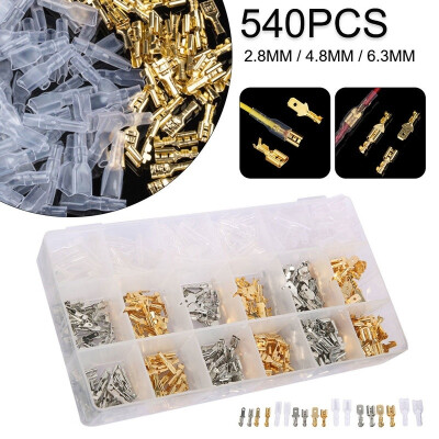 

540Pcs Battery Starter Cable Splice Terminal Assortment Kit Male Female Electric Shovel Wire Butt Connectors