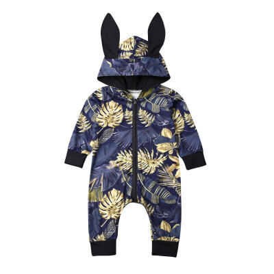 

Newborn Kid Baby Girl Rabbit 3D Ear Hooded Zipper Hooded Romper Jumpsuit Clothes