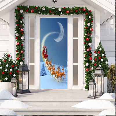 

Tailored 3D Christmas Living Room Door Wall Decoration Mural Christmas Decoration