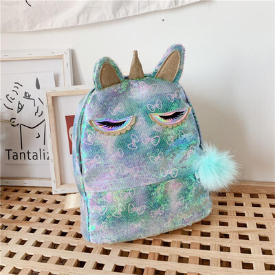 

New Cartoon Unicorn Sequin Mini Kids Girls Women Backpack School Bag Gift