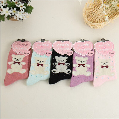 

5 Pairs Wool Stocking Christmas Deer Casual Warm Winter Knit Wool Socks Casual Sports Socks Winter