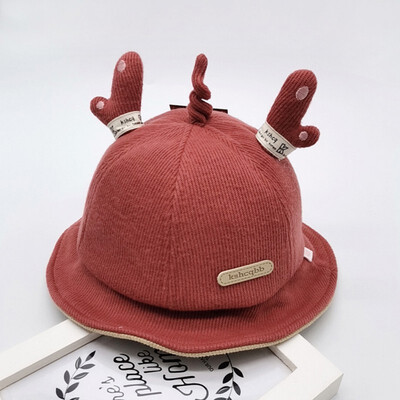 

Casual Fashion Baby Cap Kids Toddler Cute Cartoon Antlers Bucket Hat Childrens Gift