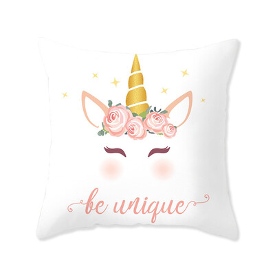 

Unicorn Pillow Case Mermaid Flamingo Sika Deer Penguin Elephant Cartoon Printed Pillow Cover