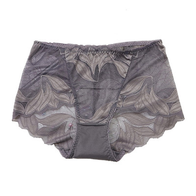 

Women Sexy Lace Underwear Floral Hollow Out Mid-Rise Perspective Underwear Seamless Brief