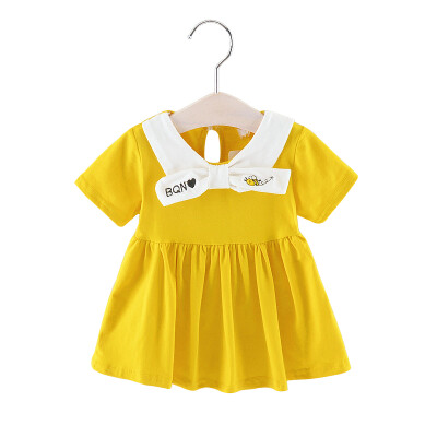 

Girls Dress Princess Summer Kids Dresses for Baby Girls Clothes Short Sleeve Solid Children Clothing