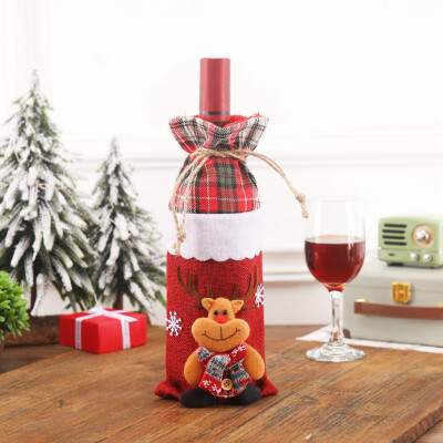 

Tailored Christmas Wine Bag Machine Embroidered Wine Bottle Set Table Decoration Supplies