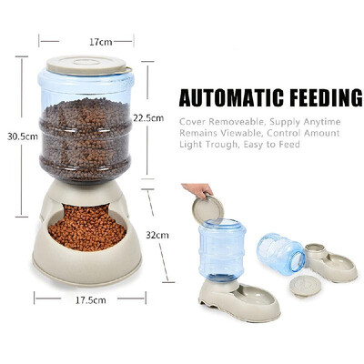 

375L Automatic Gravity Food Feeder Dog Cat Food Bowl PET Large Capacity Food Dispenser for Pet Cat Dog