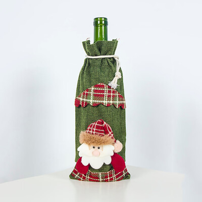 

Toponeto Christmas Decorations Burlap Christmas Wine Bottle Wine Bag Christmas Dress Up