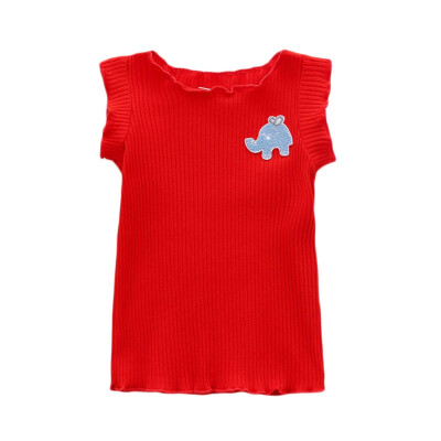 

Children Girl Clothing Fashion Baby Girl Cotton Heart-Shaped Printing Sleeveless O-Neck Top Kids Toddler Casual Summer Vest