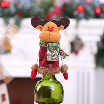 

〖Follure〗Christmas Decoration Wine Bottle Cover Set Santa Doll Family Dinner Decor A