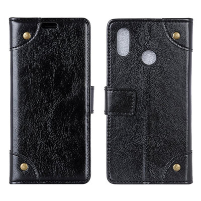 

MOONCASE Millet Mi 8 SE copper buckle nappa leather case - black