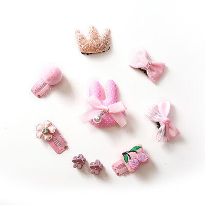 

9pcsSet New Girls Hair Accessories Set Childrens Hair Clip Cloth Baby Bow Hair Clip Hair Cute Jewelry Barrettes