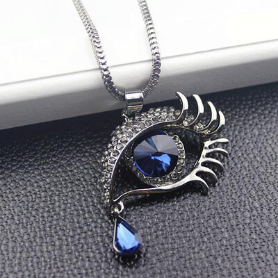 

Jewelry Fashion Exaggerated Necklace Crystal Eyes Tears Drizzle Chain Long Necklace