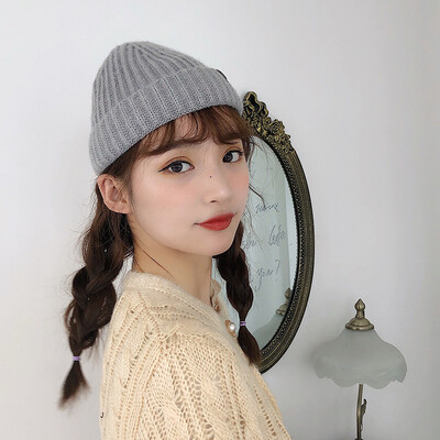 

Ins hats women autumn&winter womens&winter dome-cap Korean-style black-and-white-cap street-cold-hat male