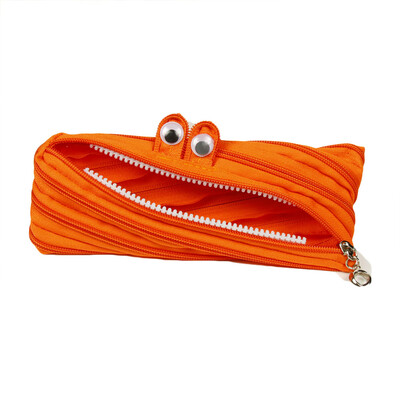 

Creative Stationery Simple&Lovely Large Capacity Canvas Small Monster Zipper Pencil Bag