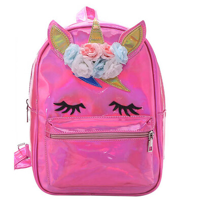 

Backpack Unicorn Large Capacity Laser Bright Pink Cute Cartoon Schoolbag