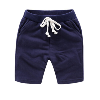 

1-6T Summer Hot Sale Baby Boy Casual Beach Pants Kids Solid Color Knee Pants Children Newly Fashion Drawstring Clothing