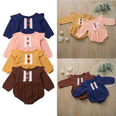 

Sweet Newborn Baby Girl Long Sleeve Romper Jumpsuit Playsuit Clothes 1PCS Set