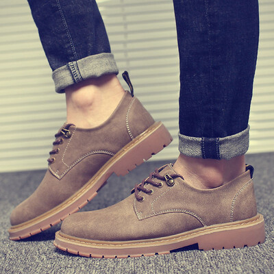 

NovelTeez 2018 autumn new mens casual Martin boots men Korean version of the breathable trend yellow tooling mens shoes