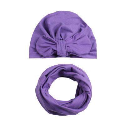 

Childrens Bow HatScarf Set Autumn Winter Warm Scarf For Baby Boy Girl New Toddlers Soft Cotton Caps 0-7Y