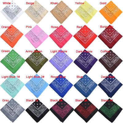 

Vintage Women Men Square Scarf Kerchief Retro Print Multi-Colors Headband Boho Scarves