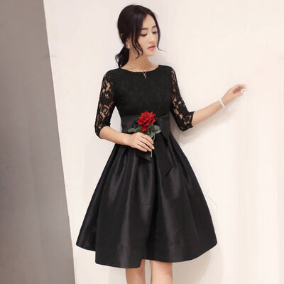 

Fashion Ball Gown Dress Women Spring Summer Dress Party Casual Lace Dress with belt