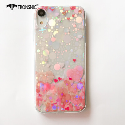 

Tronsnic Love Hearts Phone Case for iPhone 6 6s Plus Shiny Laser Soft Cases Transparent Covers