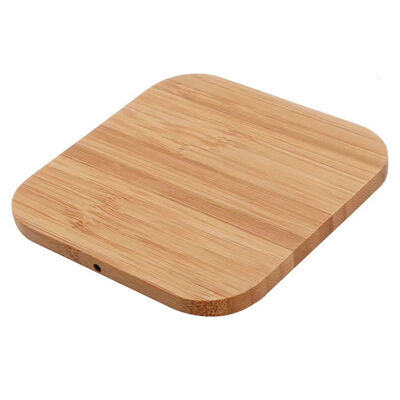 

Qi Certified Fast Square Bamboo Wireless Charger Wood Pad Compatible for Samsung Galaxy iPhone